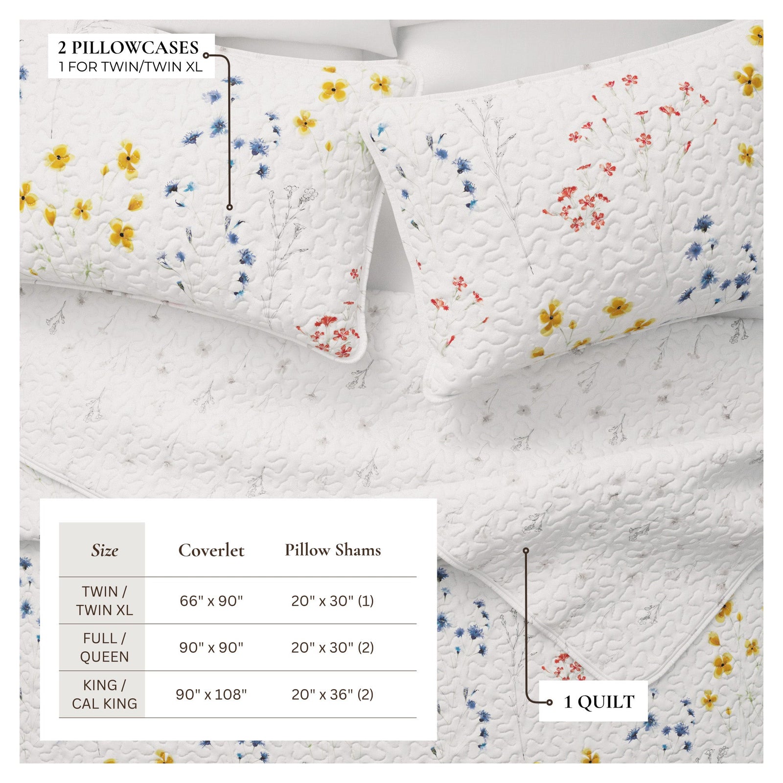 Wildflower Floral Quilt Set - Marianne Collection