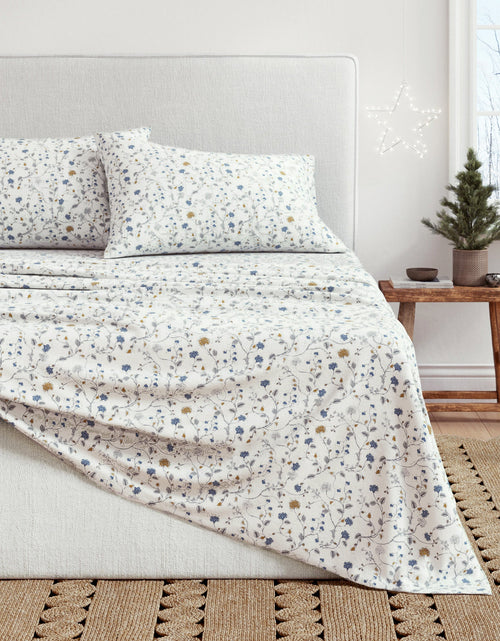 Load image into Gallery viewer, Turkish Cotton Flannel Sheet Set - Winter Floral Collection
