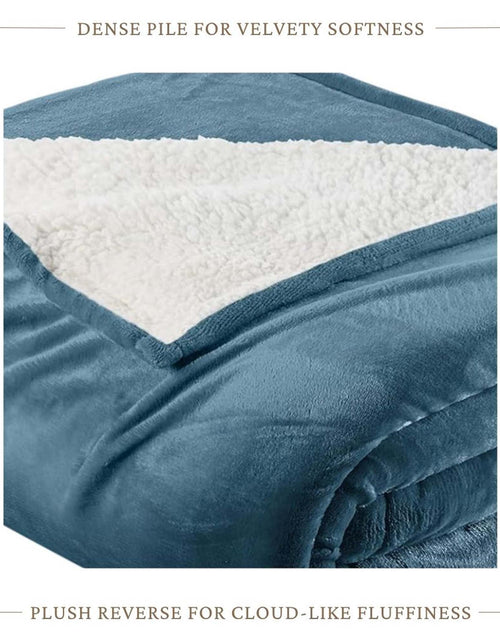 Load image into Gallery viewer, Velvet Plush Sherpa Bed Blanket - Sherpa Fleece Collection
