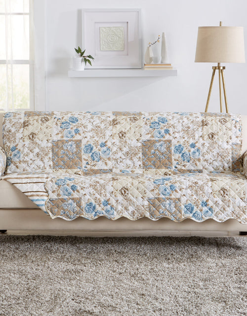 Load image into Gallery viewer, Reversible Floral Patchwork Furniture Protector - Maribel Collection
