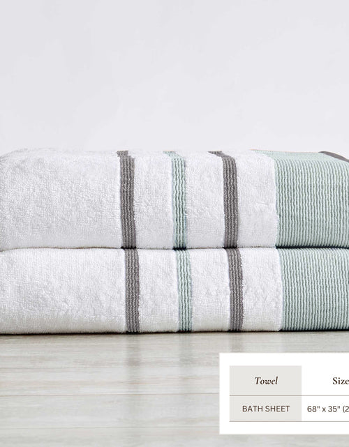 Load image into Gallery viewer, Decorative Cotton Stripe Bath Towel Set - Noelle Collection
