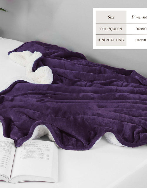 Load image into Gallery viewer, Velvet Plush Sherpa Bed Blanket - Sherpa Fleece Collection
