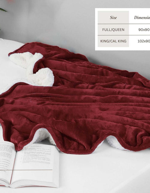 Load image into Gallery viewer, Velvet Plush Sherpa Bed Blanket - Sherpa Fleece Collection
