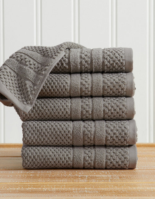 Load image into Gallery viewer, 100% Cotton Checkered Jacquard Bath Towel Set - Giuliana Collection
