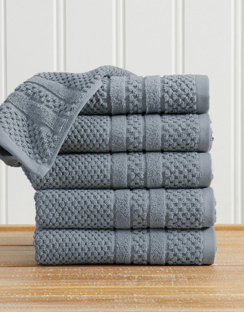 Load image into Gallery viewer, 100% Cotton Checkered Jacquard Bath Towel Set - Giuliana Collection
