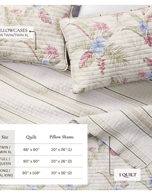 Load image into Gallery viewer, Floral Printed Cotton Quilt Set - Mendocino Collection
