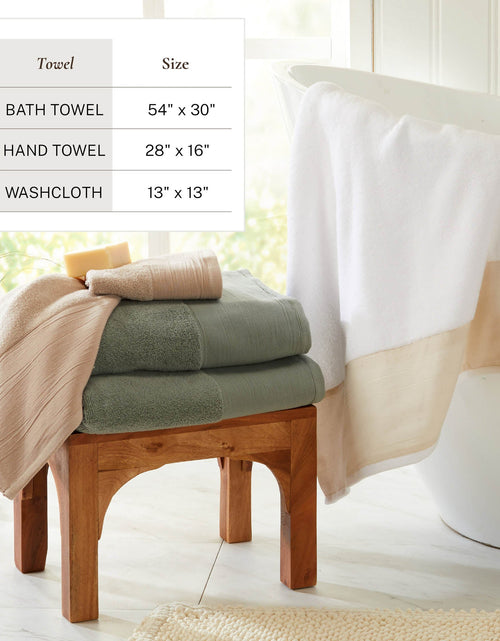 Load image into Gallery viewer, Cotton Linen-Like Border 6-Piece Towel Set - Priya Collection
