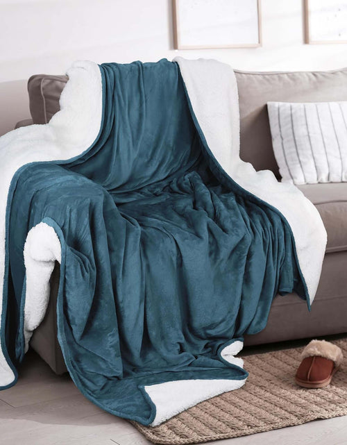Load image into Gallery viewer, Velvet Plush Sherpa Bed Blanket - Sherpa Fleece Collection
