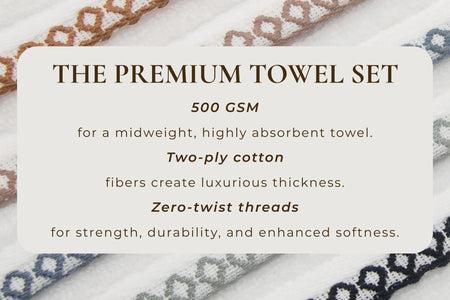 Cotton Border-Stitched 6-Piece Towel Set - Valery Collection