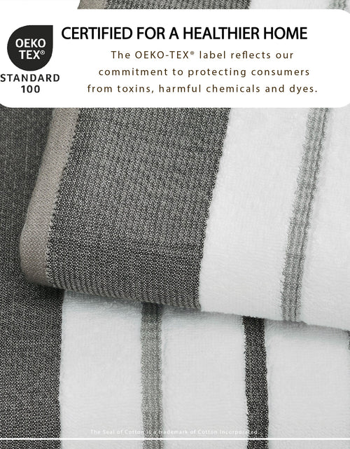 Load image into Gallery viewer, Decorative Cotton Stripe Bath Towel Set - Noelle Collection
