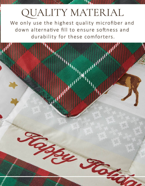 Load image into Gallery viewer, Reversible Christmas Comforter and Sham Set - Holiday / Lodge Odette Collection

