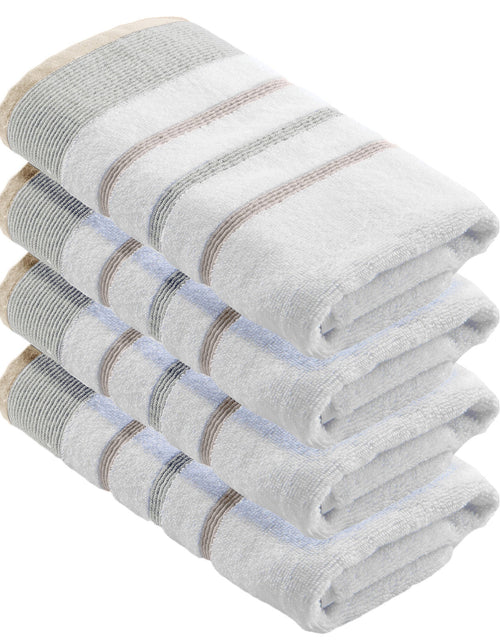 Load image into Gallery viewer, Decorative Cotton Stripe Bath Towel Set - Noelle Collection
