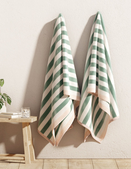 Load image into Gallery viewer, Oversized Striped Border Cabana Beach Towel - Santa Cruz
