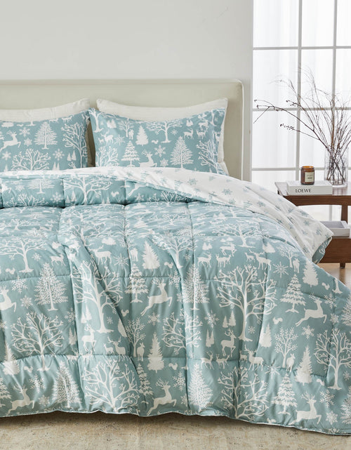 Load image into Gallery viewer, Reversible Christmas Comforter and Sham Set - Holiday / Lodge Odette Collection

