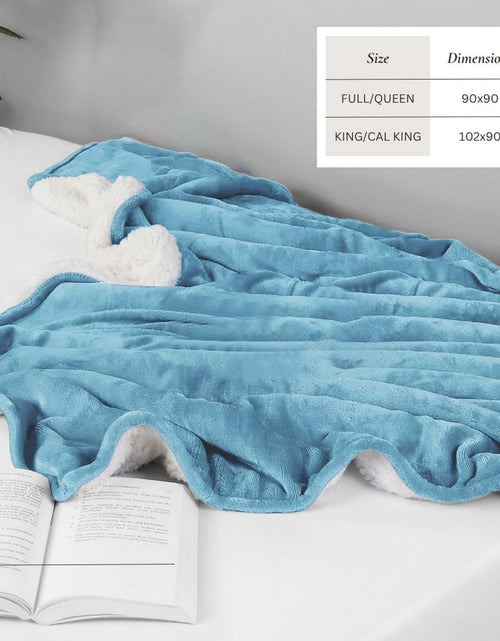 Load image into Gallery viewer, Velvet Plush Sherpa Bed Blanket - Sherpa Fleece Collection
