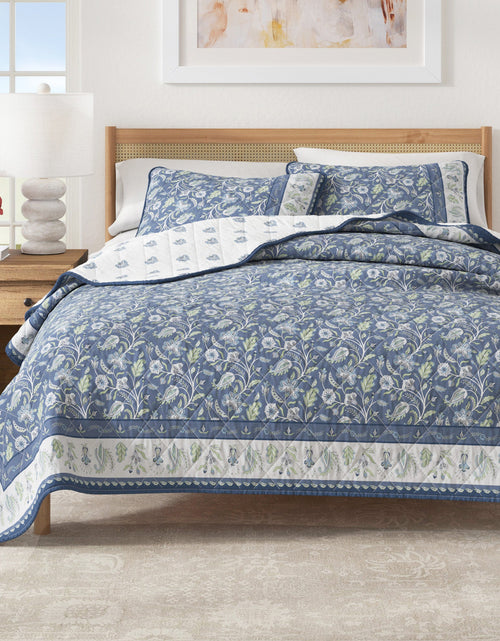 Load image into Gallery viewer, Floral Boho Printed Cotton Quilt Set - Indira Collection
